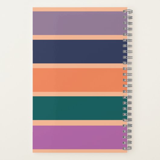 Peach fuzz monogrammed volledige naam notities notitieboek (Achterkant)