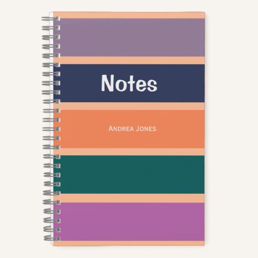 Peach fuzz monogrammed volledige naam notities notitieboek (Voorkant)