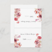 Peach Fuzz Pink Flowers Escort Kaarten (Voorkant / Achterkant)