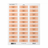 Peach Fuzz Polkadot retouradres Etiket (Full Sheet)
