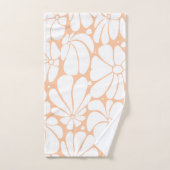 Peach Fuzz Retro les années 70 Fleur Blanche Desig (Serviette à main)