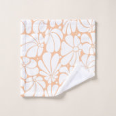 Peach Fuzz Retro les années 70 Fleur Blanche Desig (Gant de toilette)