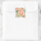 Peach Fuzz Roos achtergrond dank u Vierkante Sticker (Tas)