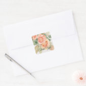 Peach Fuzz Roos achtergrond dank u Vierkante Sticker (Envelop)