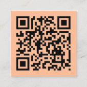Peach Fuzz Roze Retro Hi QR Code Vierkante Visitekaartje (Achterkant)