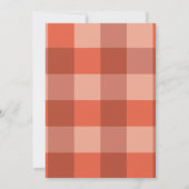 Peach Fuzz Sinaasappel dambord Peach Fuzz bruiloft Kaart (Achterkant)