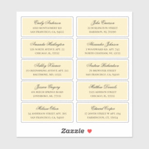Peach gast namen adres. Bruiloft verzendlabels Sticker