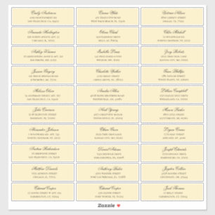 Peach gasten namen adres. Bruiloft verzendlabel Sticker