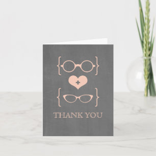Peach Geeky Glaces Carte de remerciements tableau