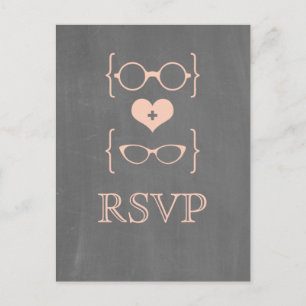 Peach Geeky Glaces Chalkboard Carte postale RSVP