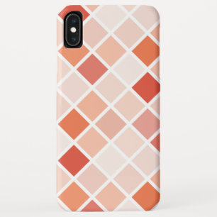 Peach Geometric Square Pattern iPhone XS Max Hoesje