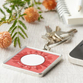 Peach Gerber Daisy Baby Foto Sleutelhanger (Zijkant)