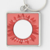Peach Gerber Daisy Baby Foto Sleutelhanger (Voorkant)