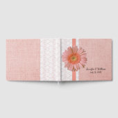 Peach Gerber Daisy Wedding Guest Book Gastenboek (Volledig)