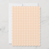 Peach Gingham Bunny 1st Birthday Invite Kaart (Achterkant)
