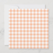Peach Gingham Country Wedding Kaart (Achterkant)