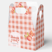 Peach Gingham "Dank je wel" Bedankdoosjes (Geopend)