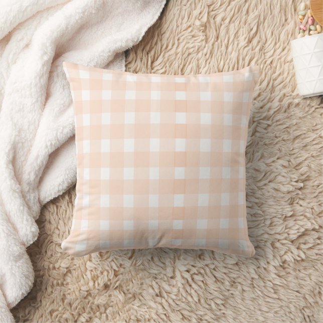 Peach Gingham Pillow Kussen (Deken)