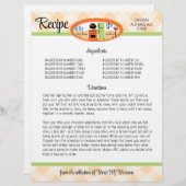 Peach gingham retro keukenrecept multomap inser... (Voorkant / Achterkant)