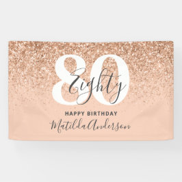 Peach giro modern glitter chic verjaardagdecor spandoek