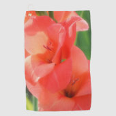 Peach Gladiolas-ventilator Golfhanddoek (Voorkant)