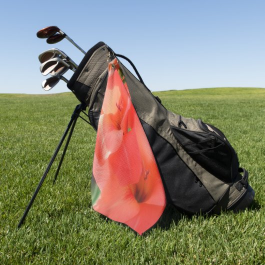 Peach Gladiolas-ventilator Golfhanddoek (Groen)