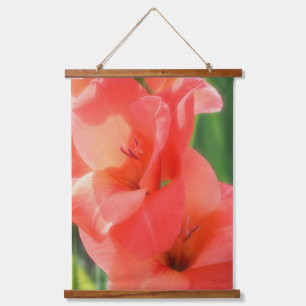 Peach Gladiolus flauwte dicht Hangend Wandkleed