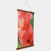 Peach Gladiolus flauwte dicht Hangend Wandkleed (Gebogen)