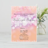 Peach Glow Sparkle Licht Glam Birthday Party Kaart (Staand voorkant)