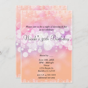 Peach Glow Sparkle Licht Glam Birthday Party Kaart