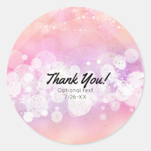 Peach Glow Sparkle Licht Glam Birthday Party Ronde Sticker