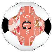 Peach & Gold Aquarelle Rose Monogramme Floral (Tourné)