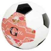 Peach & Gold Aquarelle Rose Monogramme Floral (3/4)