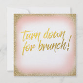 Peach Gold Baisse pour Brunch Invitation Pearl (Devant)