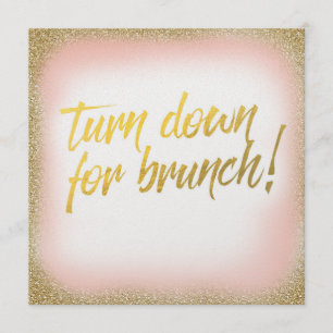 Peach Gold Baisse pour Brunch Invitation Pearl