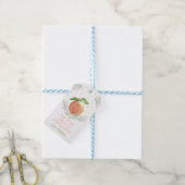 Peach Gold Floral Verjaardag Dank u Cadeaulabel (Met Touw)