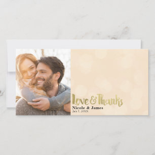 Peach Gold Mariage Photo Love & Thanks Merci