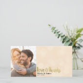 Peach Gold Mariage Photo Love & Thanks Merci (Debout devant)