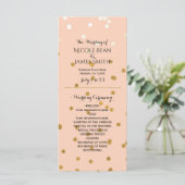Peach & Gold Shiny Faux Folie Confetti Program rac Programma (Staand voorkant)