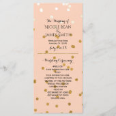 Peach & Gold Shiny Faux Folie Confetti Program rac Programma (Voorkant)