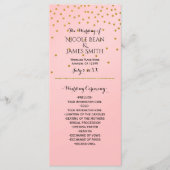 Peach & Gold Shiny Faux Folie Confetti Program rac Programma (Voorkant)