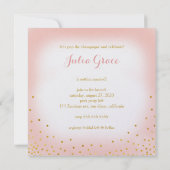 Peach Gold Smile Er is een bubbelbare uitnodiging  (Achterkant)