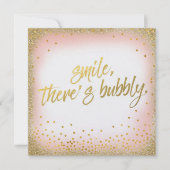 Peach Gold Smile Er is een bubbelbare uitnodiging  (Voorkant)