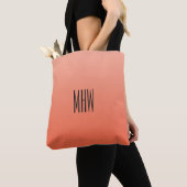 Peach Gradient aangepaste monogram zakken Draagtas (Dichtbij)