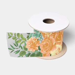 Peach Gray Wedding Floral Lint