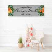 Peach Gray Wedding  Floral Spandoek (Insitu)