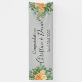 Peach Gray Wedding  Floral Spandoek (Verticaal)