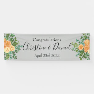 Peach Gray Wedding  Floral Spandoek