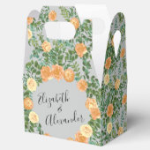 Peach Gray Wedding Spring Floral Bedankdoosjes (Geopend)