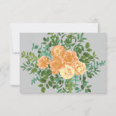 Peach Gray Wedding Spring Floral Kaart (Achterkant)